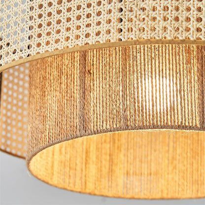 Triela Rattan Drum Pendant Light - Loonglight
