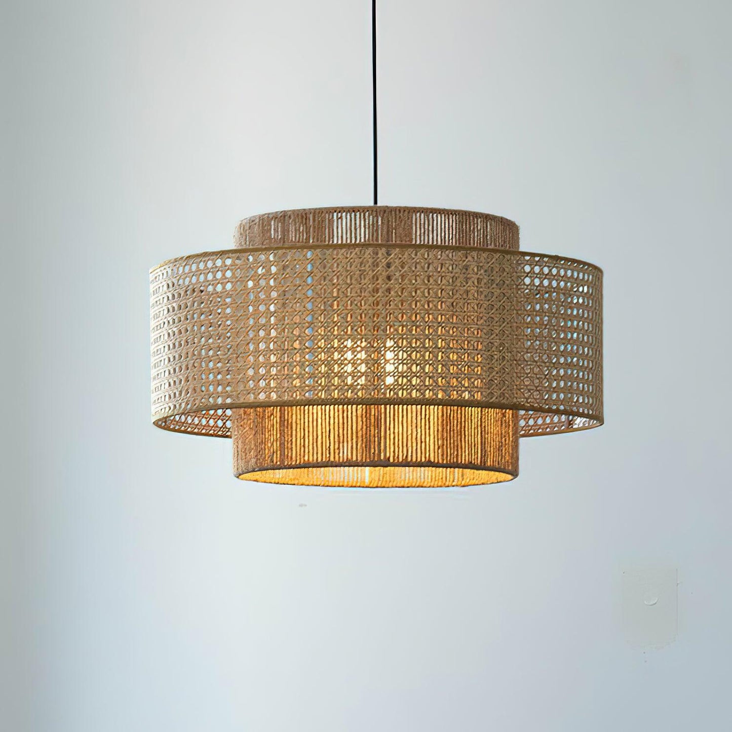 Triela Rattan Drum Pendant Light - Loonglight