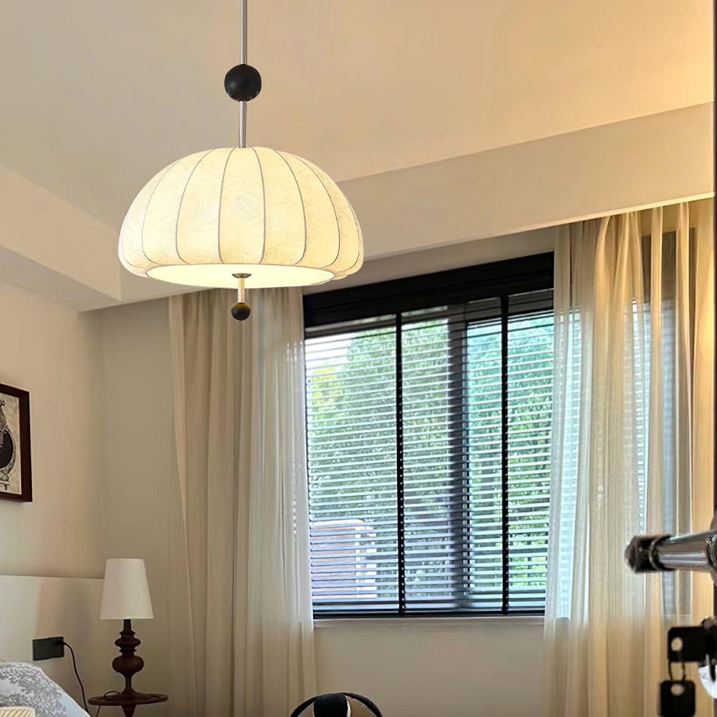 Japanese-style Fabric Pendant Light - Loonglight