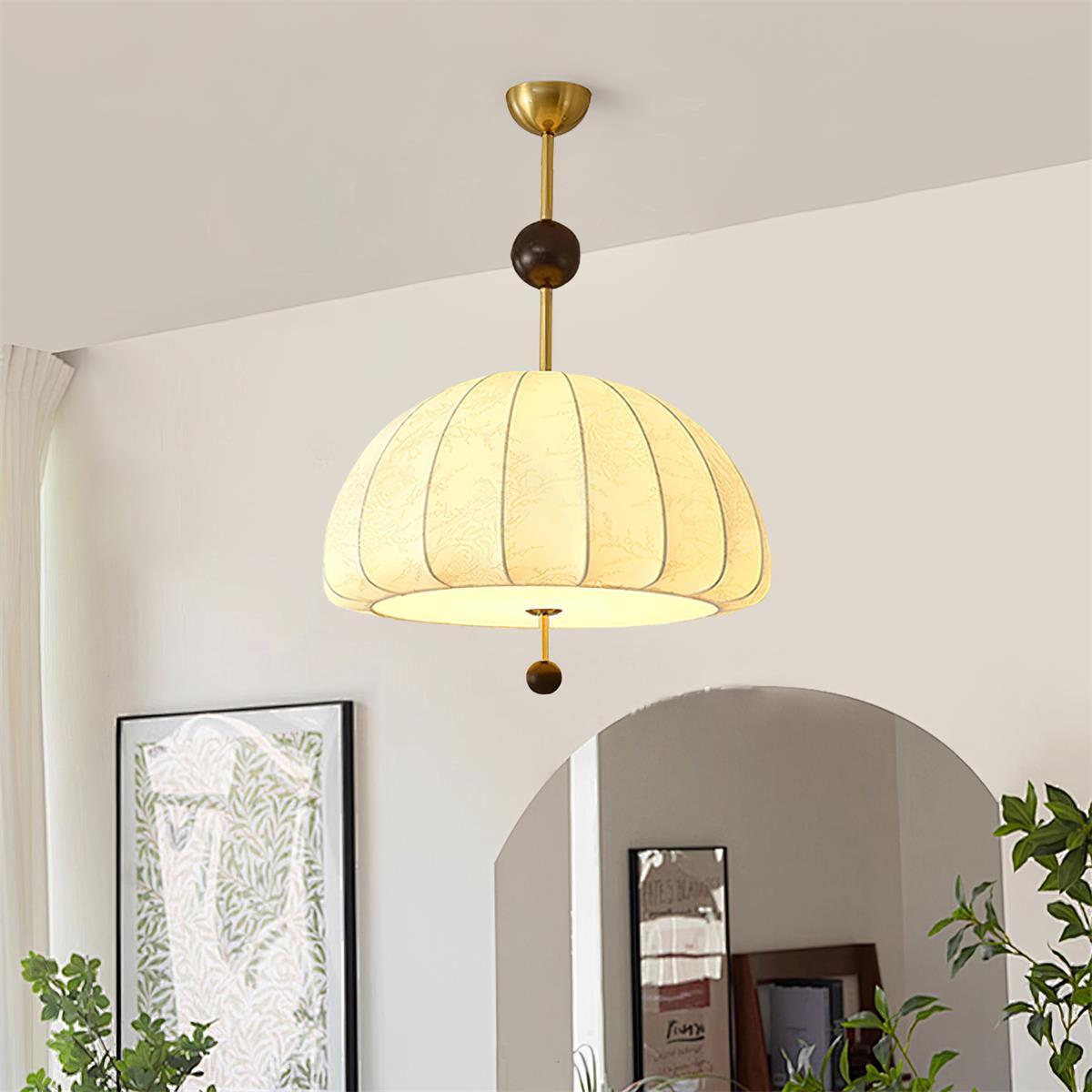 Japanese-style Fabric Pendant Light - Loonglight