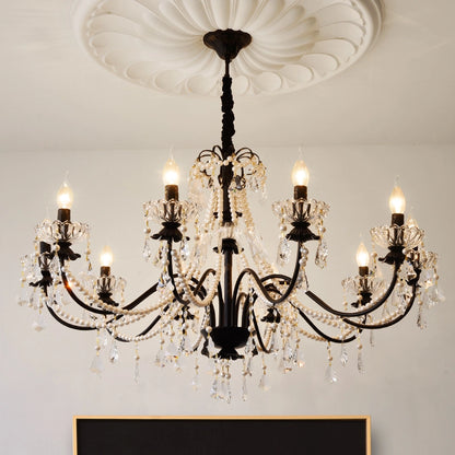 Versailles Classic Black Crystal Chandelier