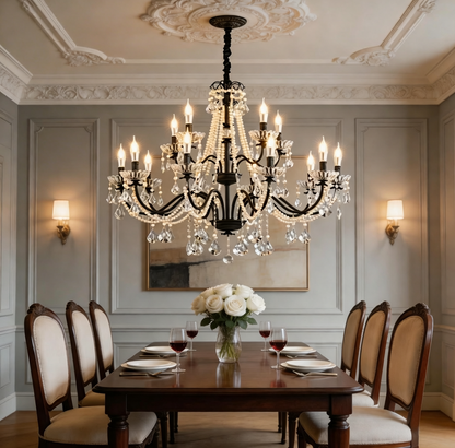 Versailles Classic Black Crystal Chandelier