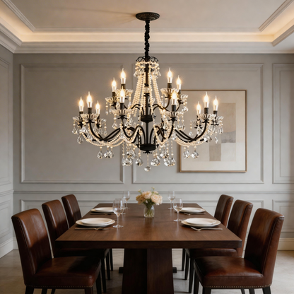 Versailles Classic Black Crystal Chandelier