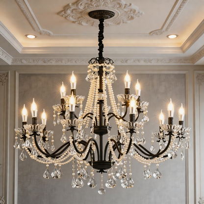 Versailles Classic Black Crystal Chandelier