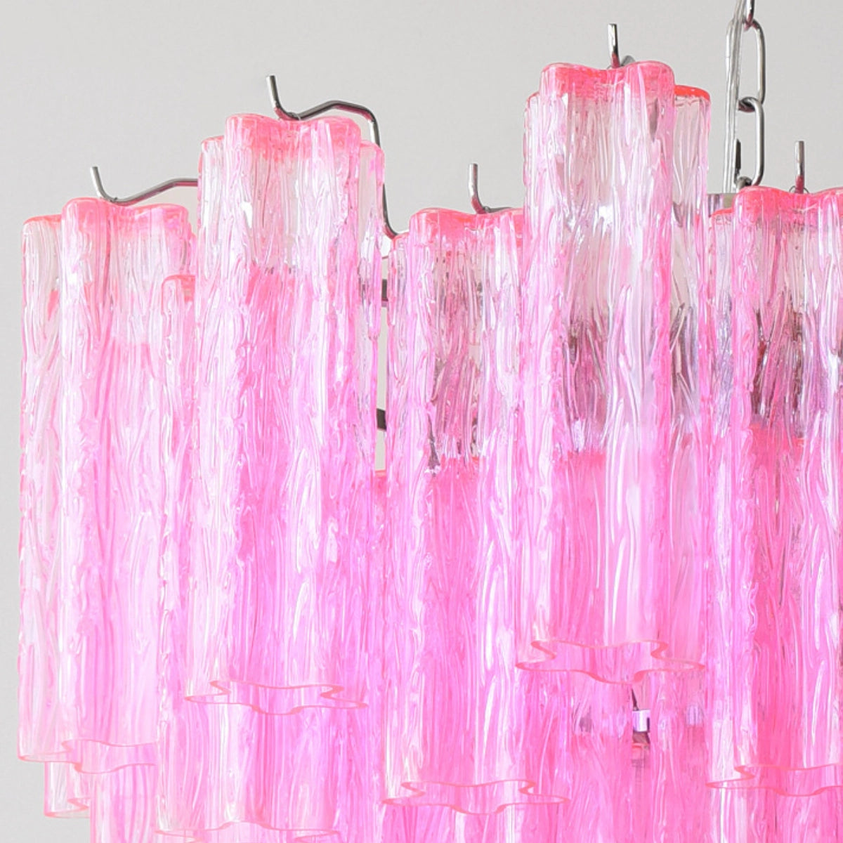 Vibrant Pink Floral Tube Chandelier - Loonglight