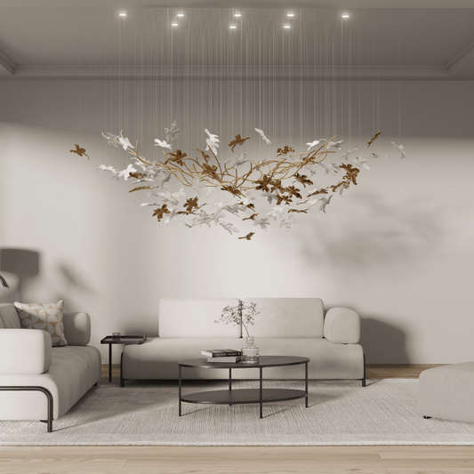 Vine Glass Leaf Chandelier - Loonglight