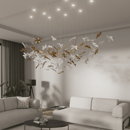 Vine Glass Leaf Chandelier - Loonglight