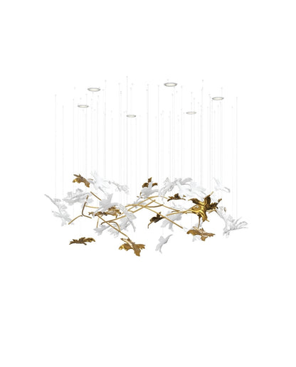 Vine Glass Leaf Chandelier - Loonglight