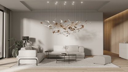 Vine Glass Leaf Chandelier - Loonglight