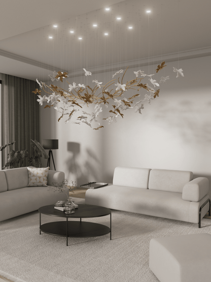 Vine Glass Leaf Chandelier - Loonglight