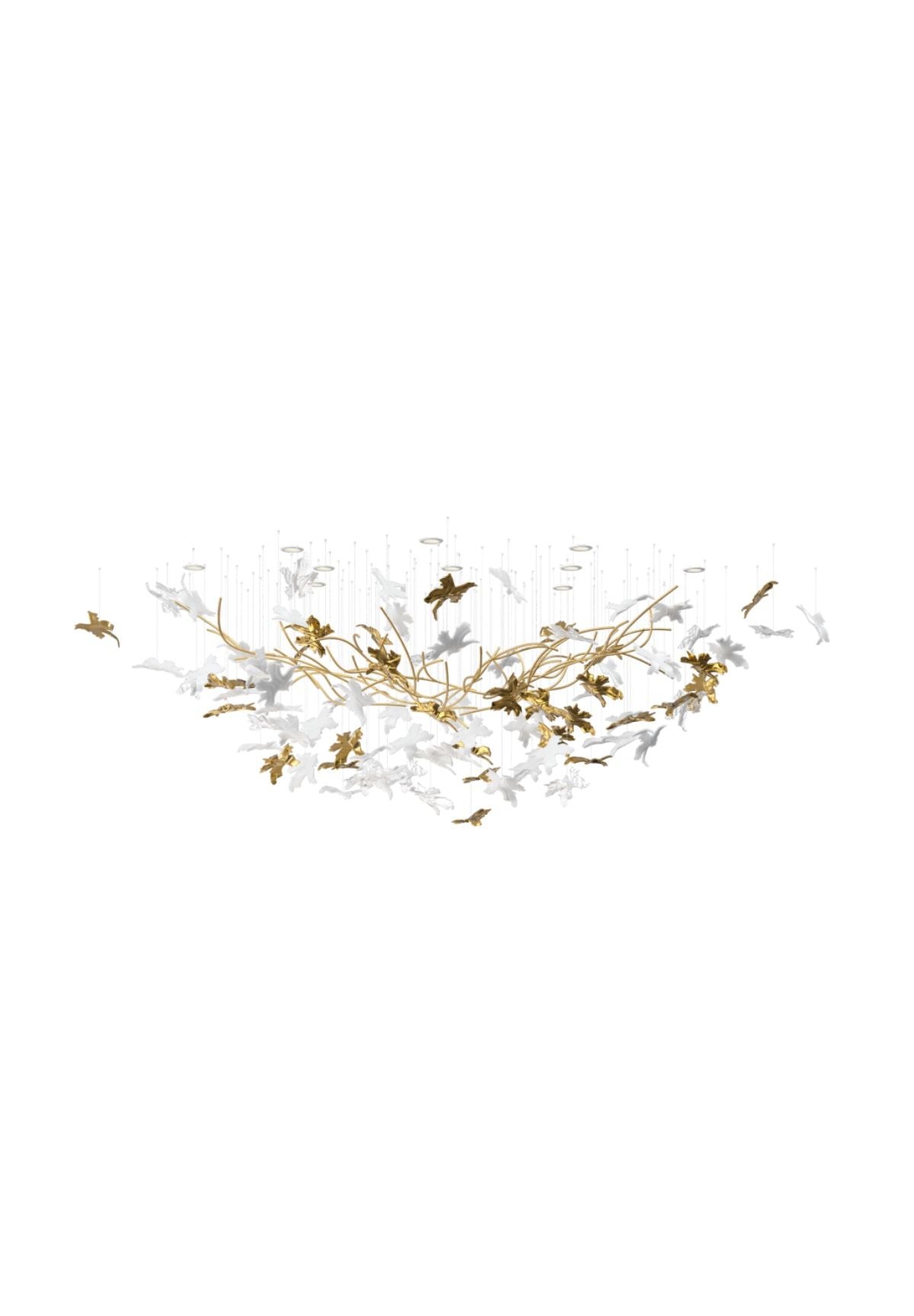 Vine Glass Leaf Chandelier - Loonglight