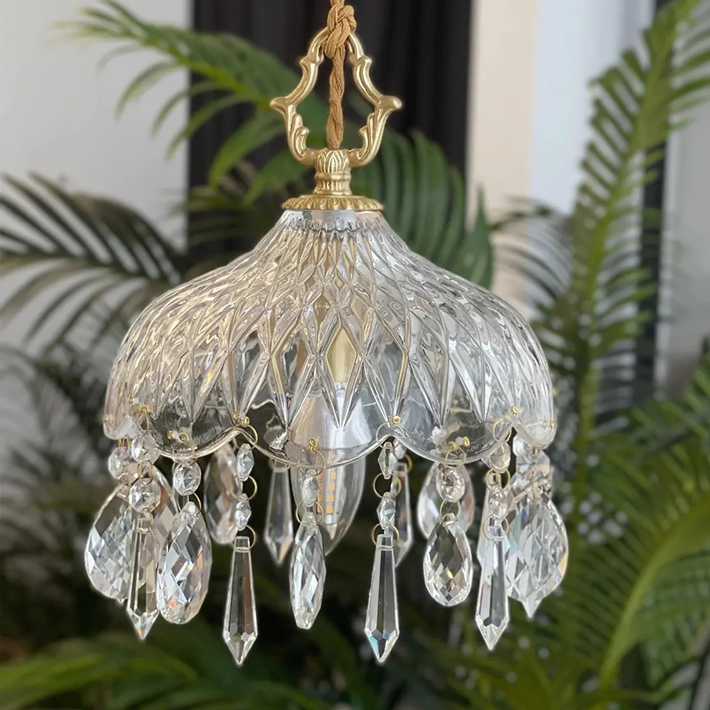 Vintage Crystal Pendant Lamp