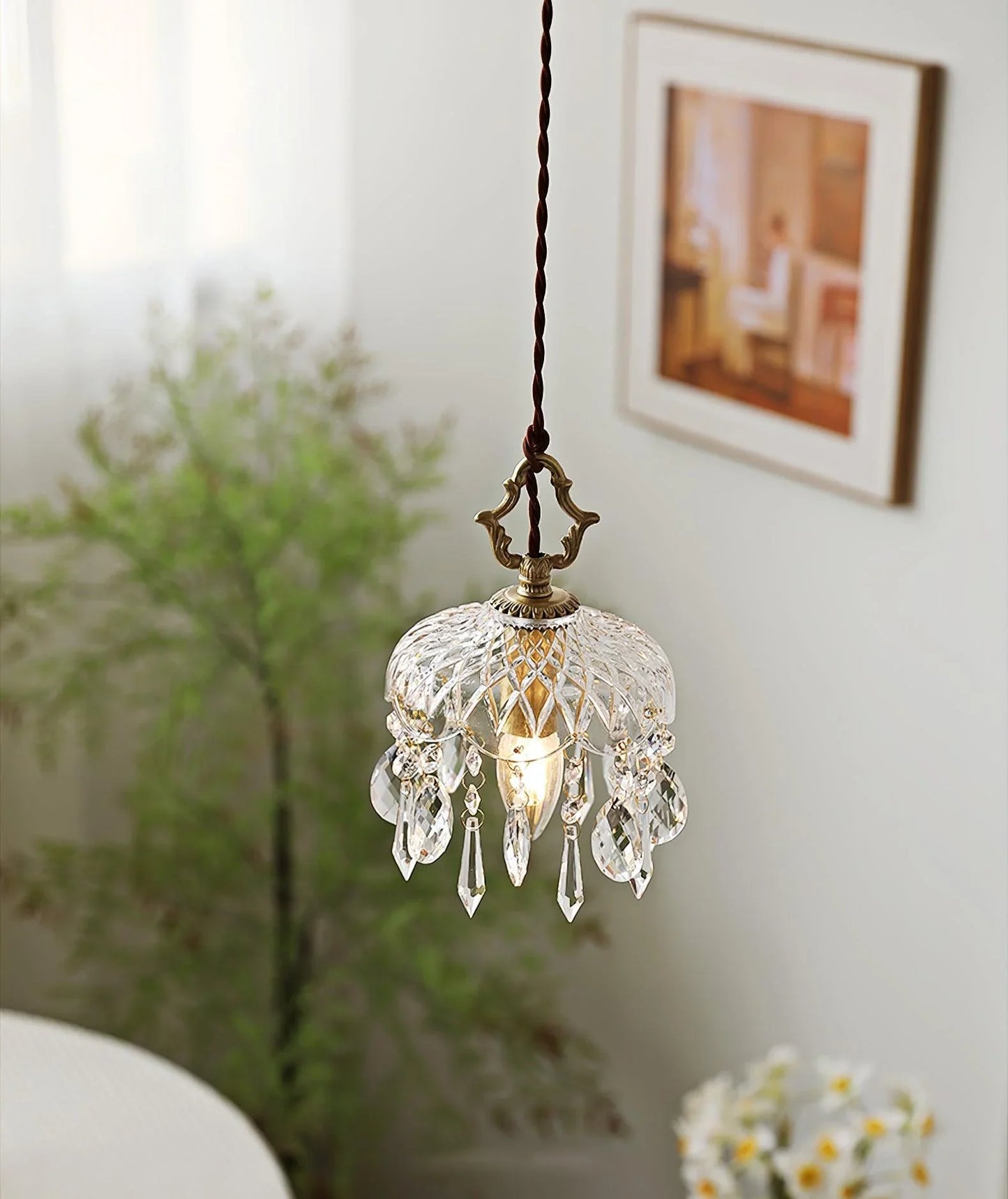 Vintage Crystal Pendant Lamp