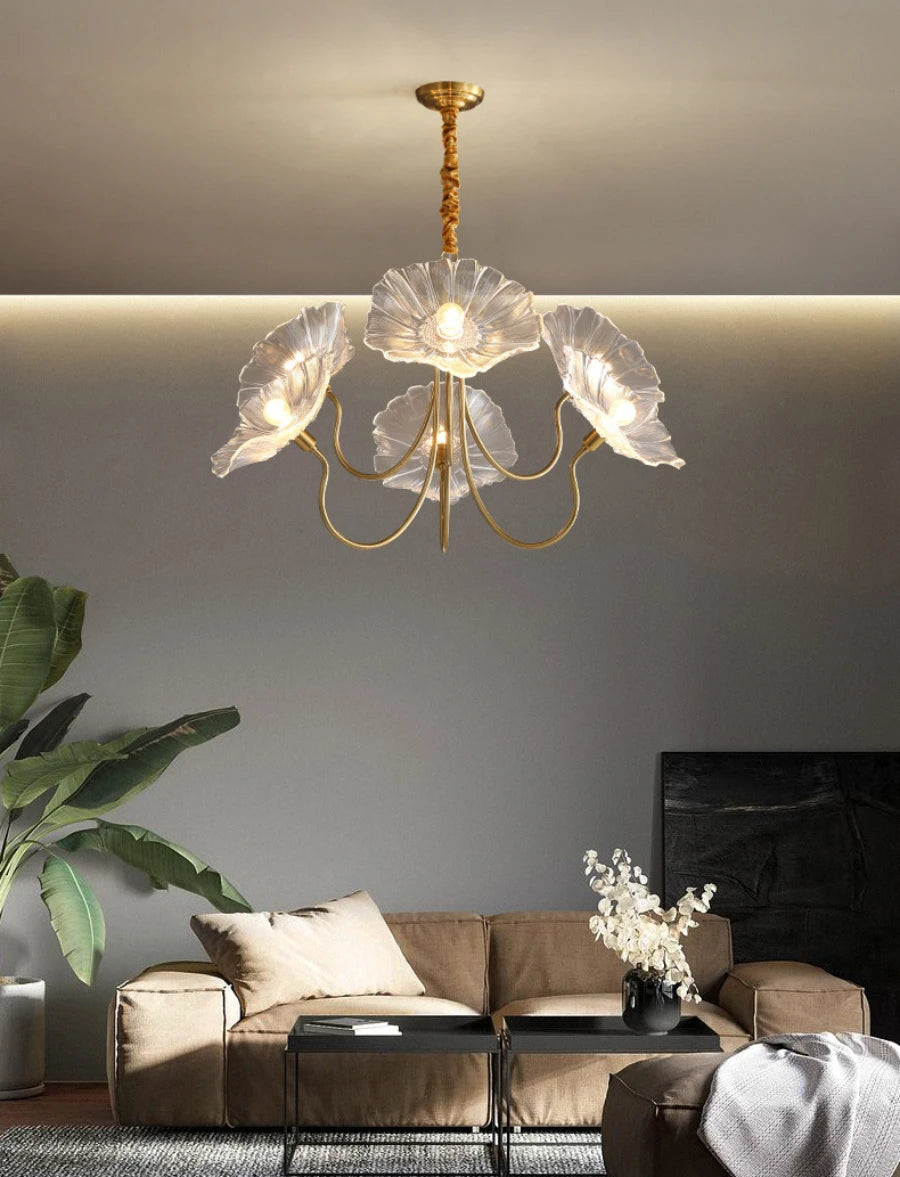 Vintage Floral Glass Chandelier - Loonglight