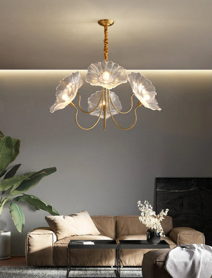 Vintage Floral Glass Chandelier - Loonglight