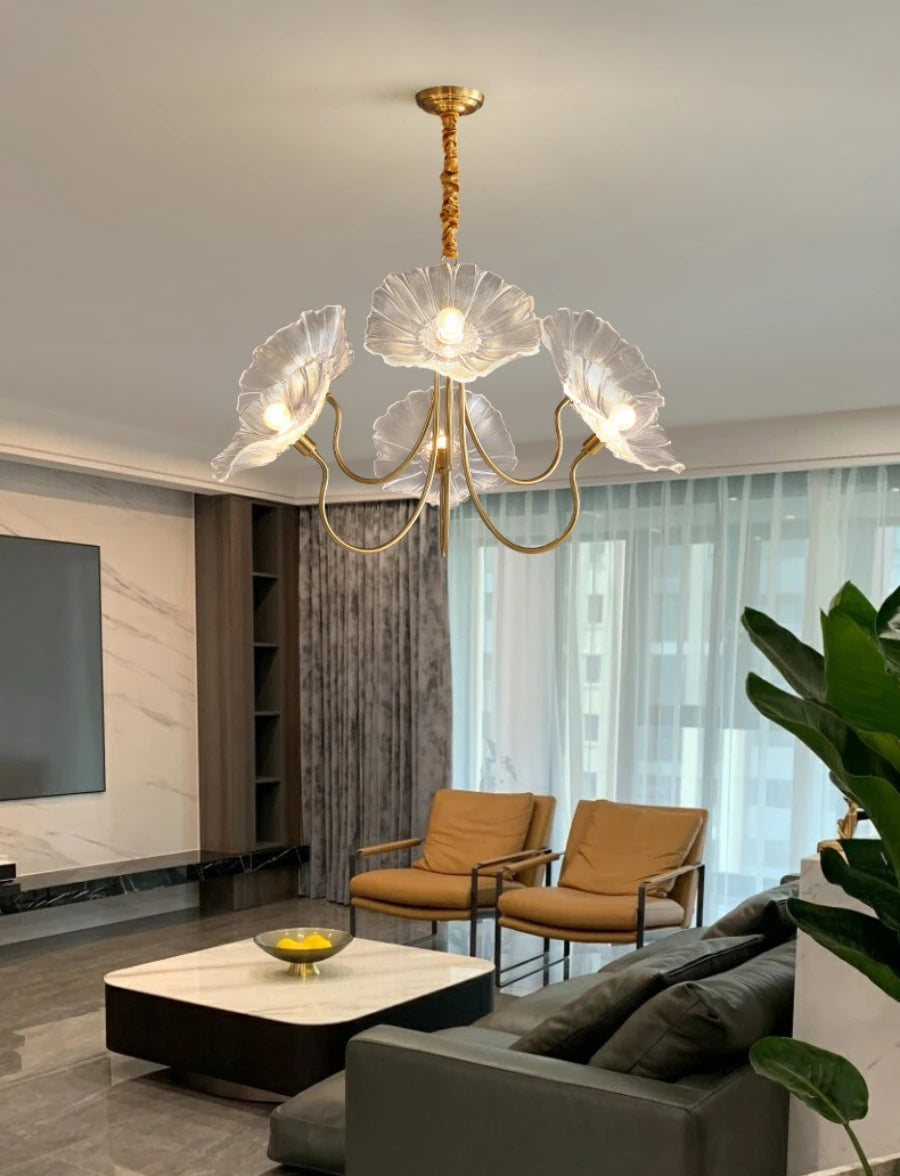 Vintage Floral Glass Chandelier - Loonglight
