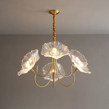 Vintage Floral Glass Chandelier - Loonglight