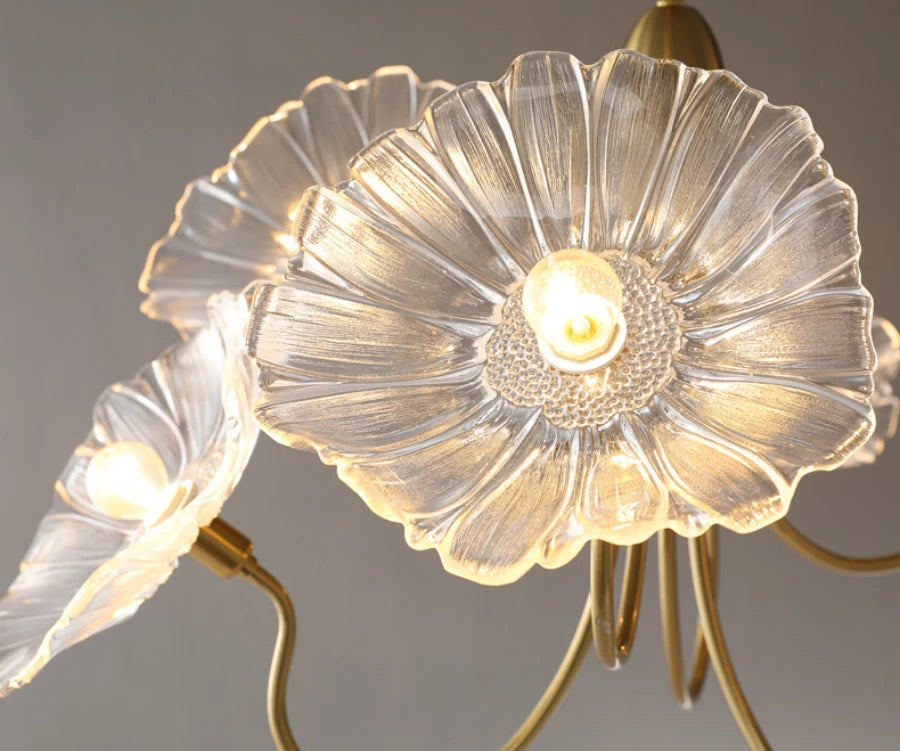 Vintage Floral Glass Chandelier - Loonglight