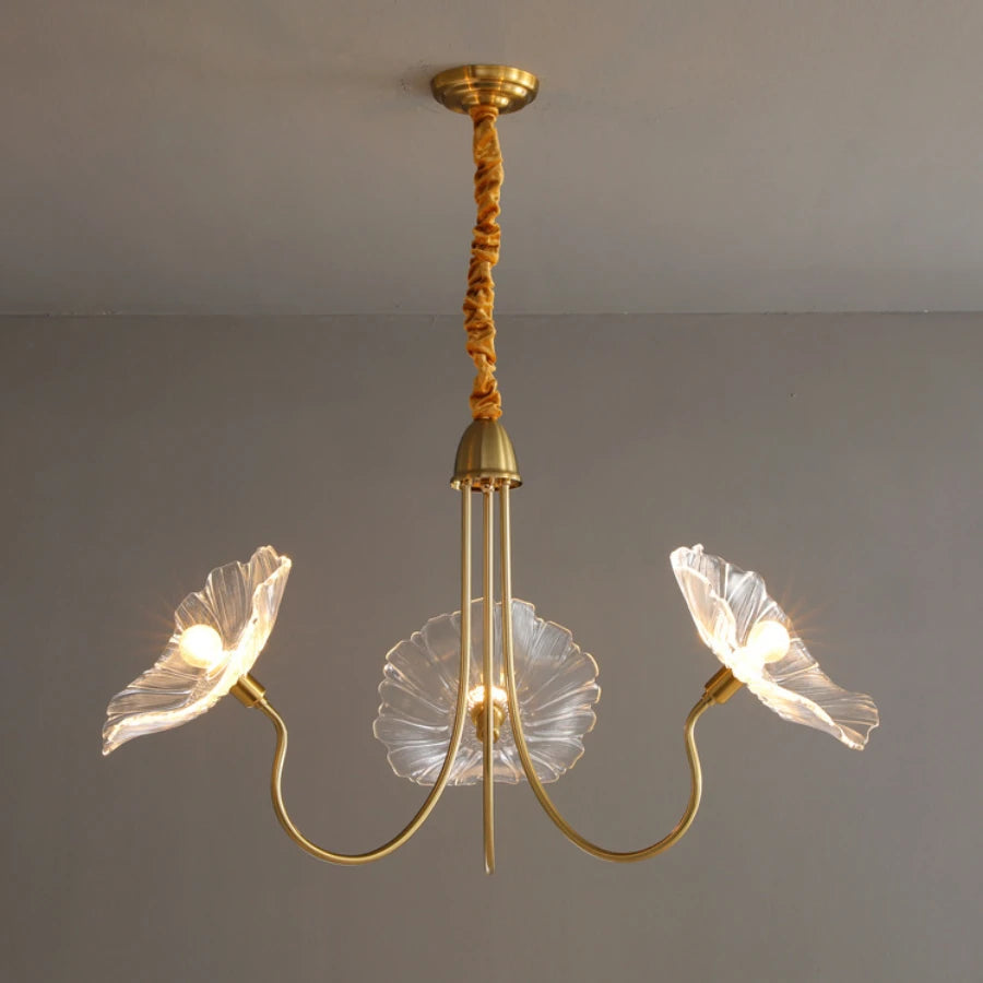 Vintage Floral Glass Chandelier - Loonglight