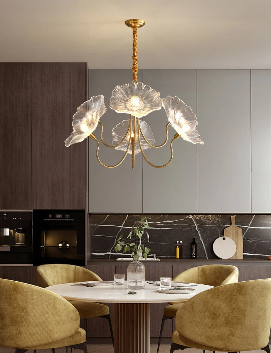 Vintage Floral Glass Chandelier - Loonglight