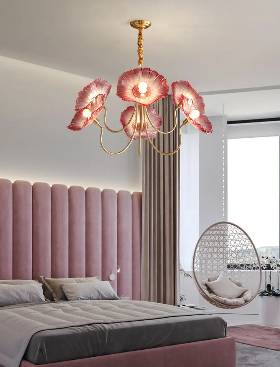Vintage Floral Glass Chandelier - Loonglight