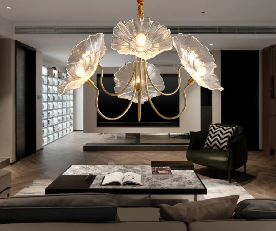 Vintage Floral Glass Chandelier - Loonglight