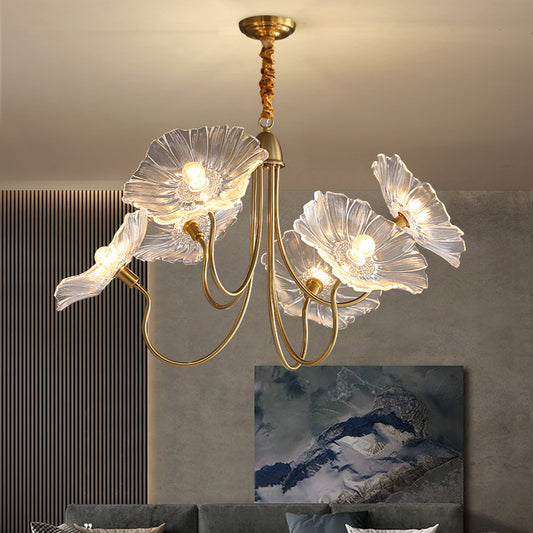 Vintage Floral Glass Chandelier - Loonglight