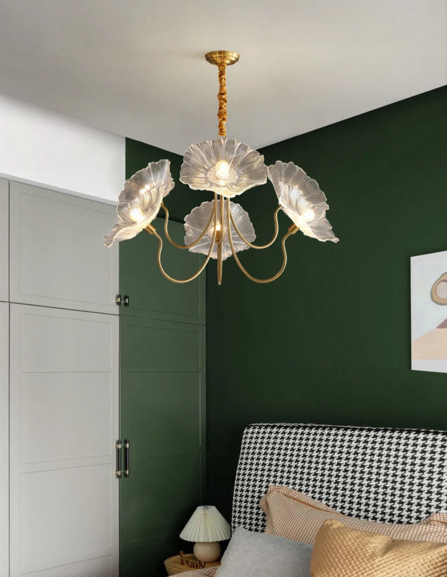 Vintage Floral Glass Chandelier - Loonglight