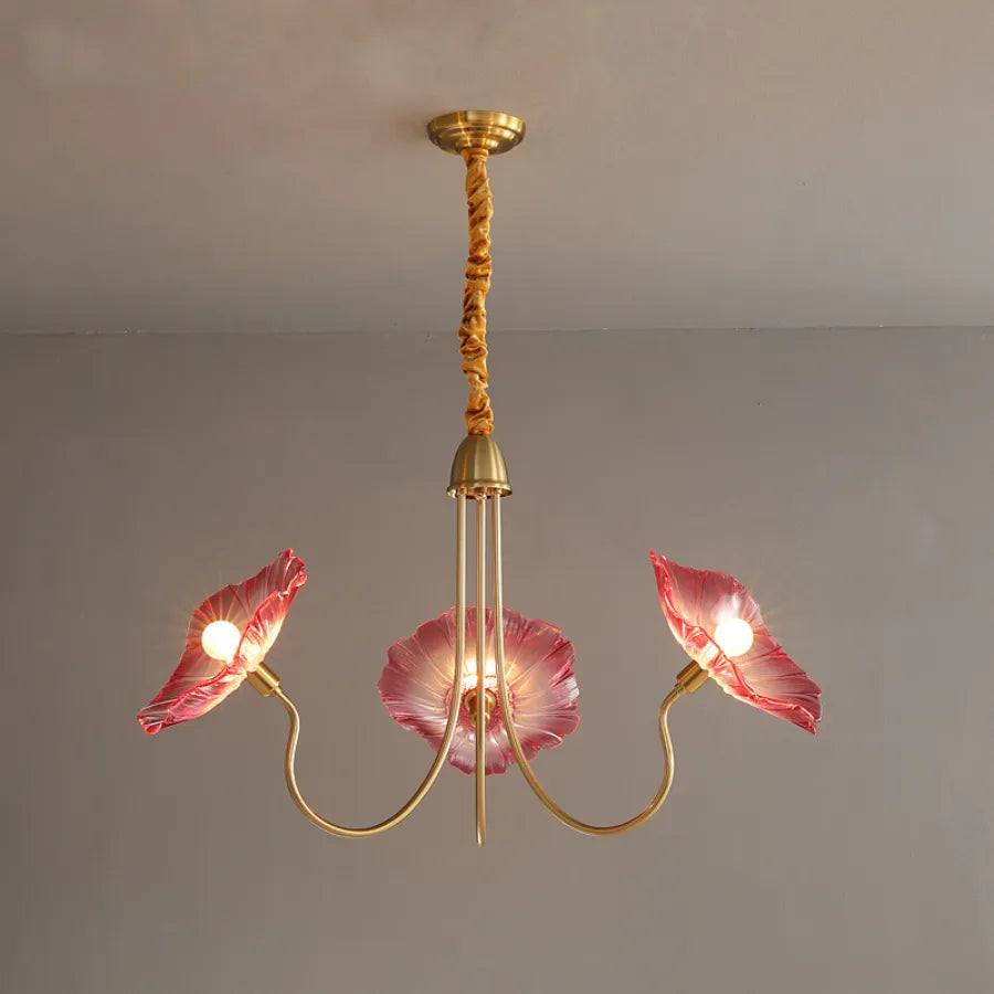 Vintage Floral Glass Chandelier - Loonglight