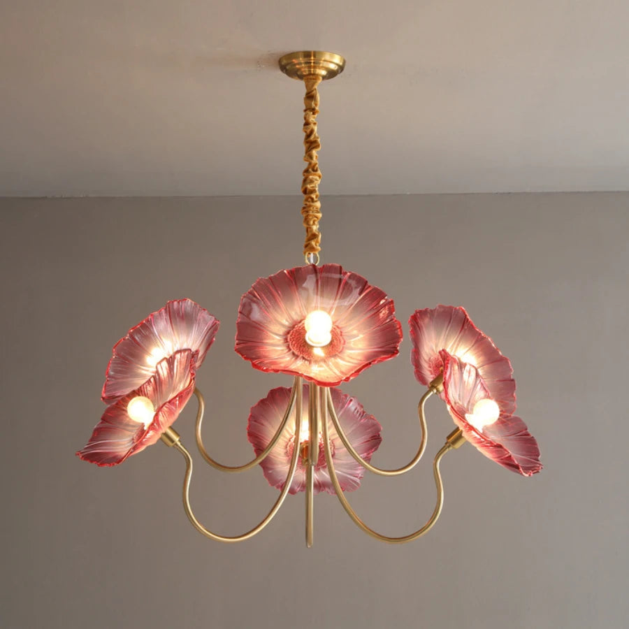 Vintage Floral Glass Chandelier - Loonglight