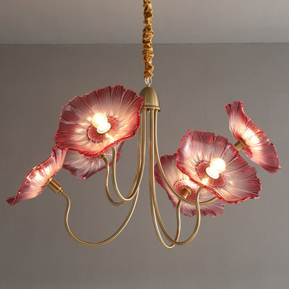 Vintage Floral Glass Chandelier - Loonglight
