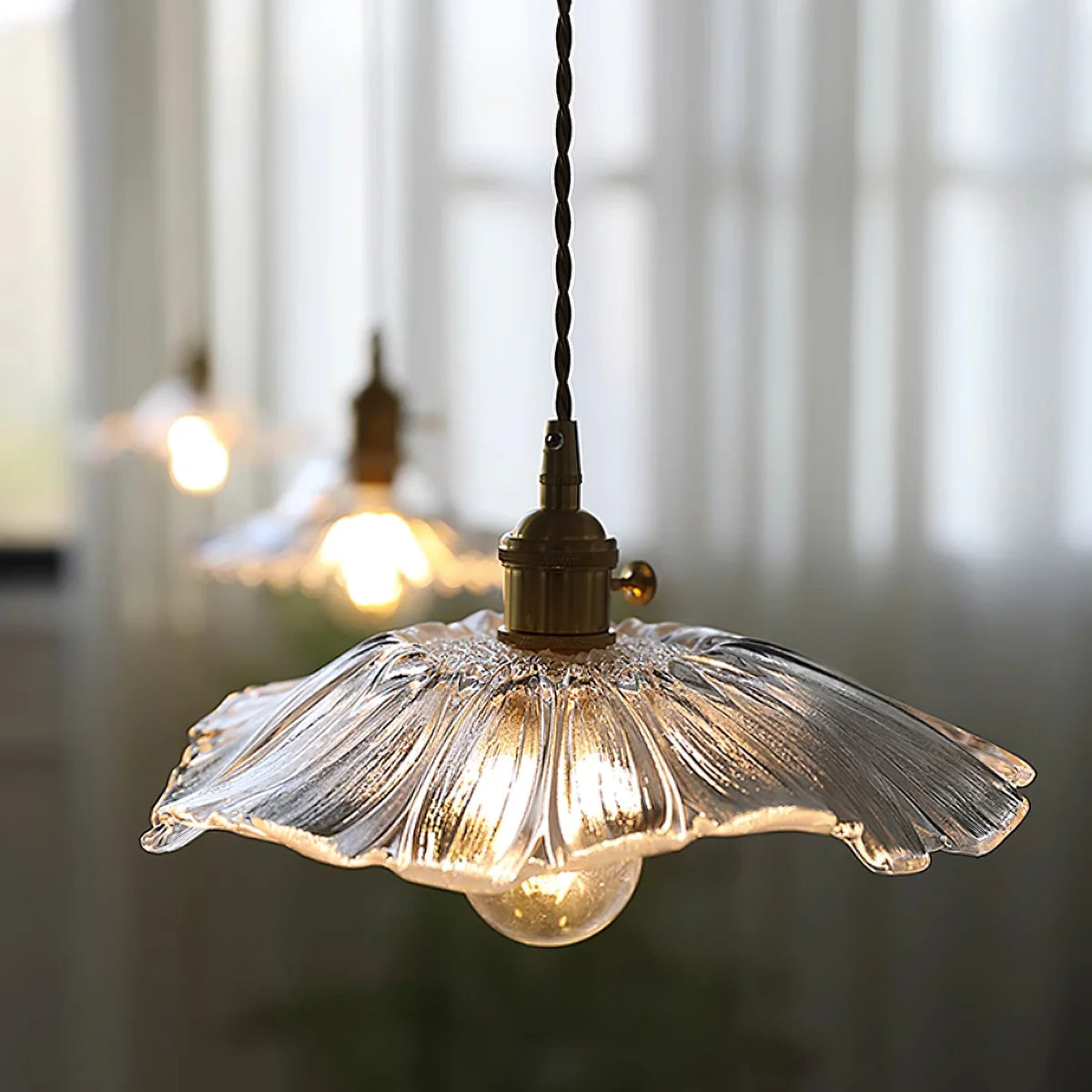 Vintage Flower Glass Pendant Lamp - Loonglight