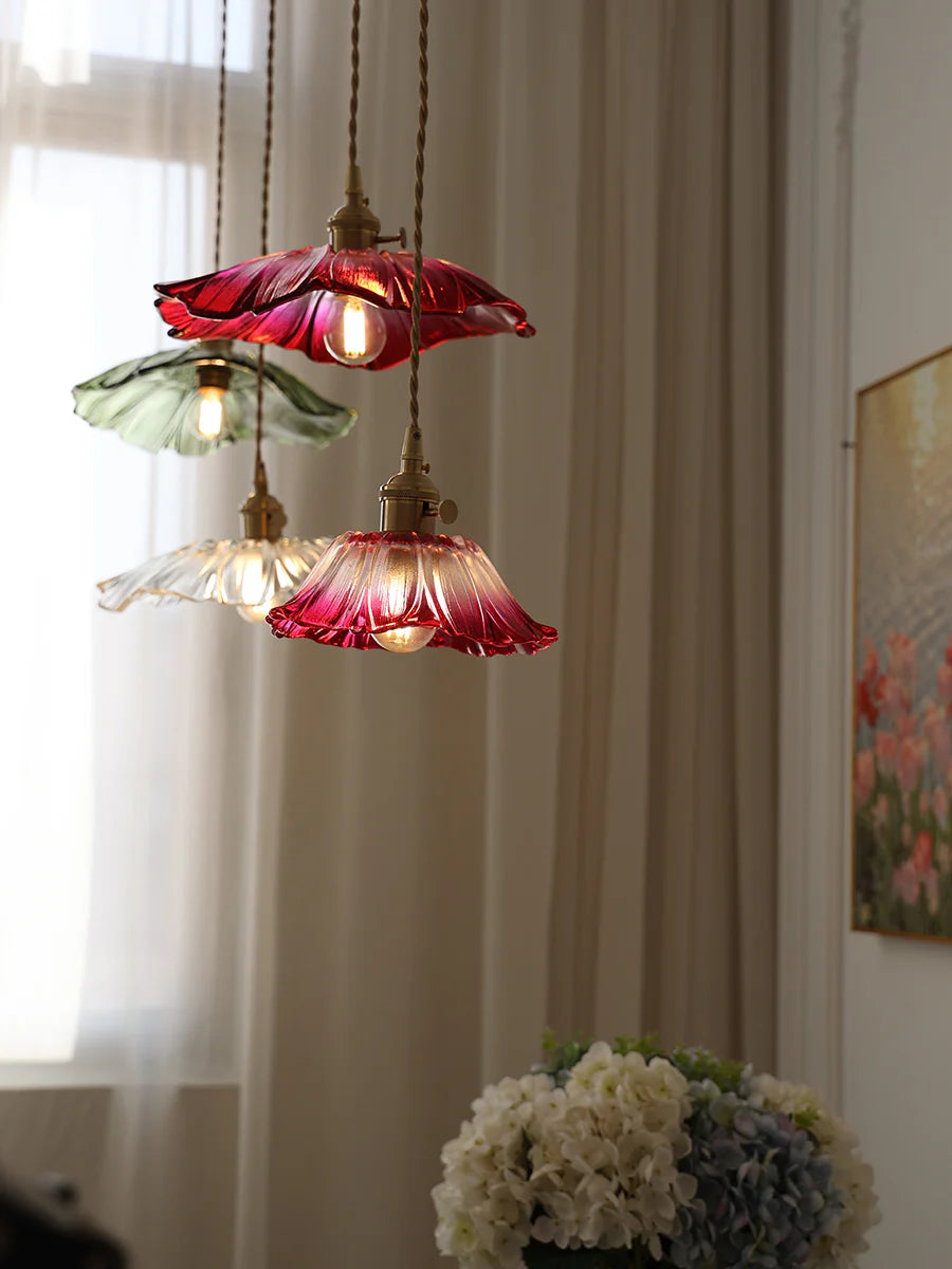 Vintage Flower Glass Pendant Lamp - Loonglight