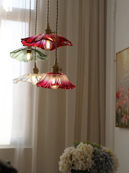 Vintage Flower Glass Pendant Lamp - Loonglight