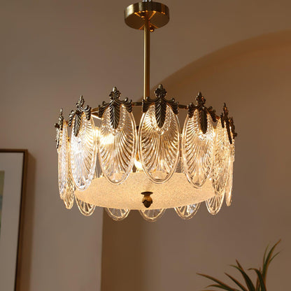 Vintage Glass Leaf Round Chandelier - Loonglight