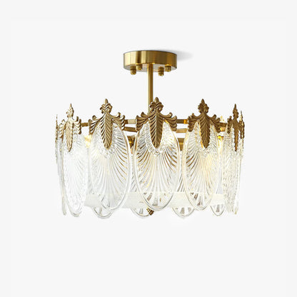 Vintage Glass Leaf Round Chandelier - Loonglight