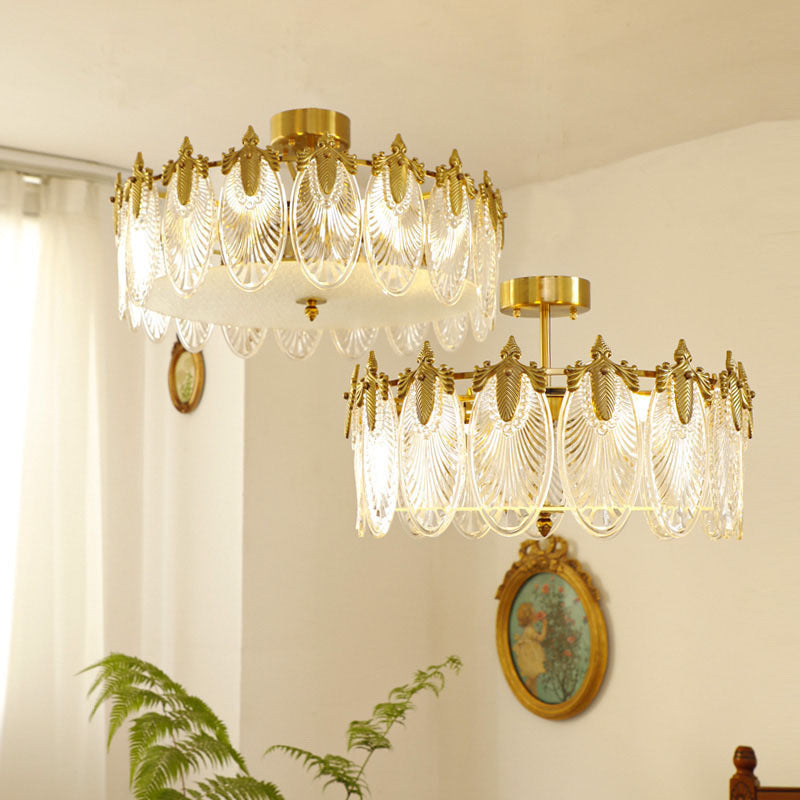 Vintage Glass Leaf Round Chandelier - Loonglight