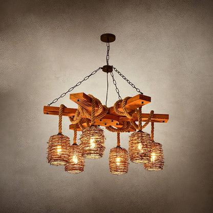 Vintage Wooden Chandelier - Loonglight