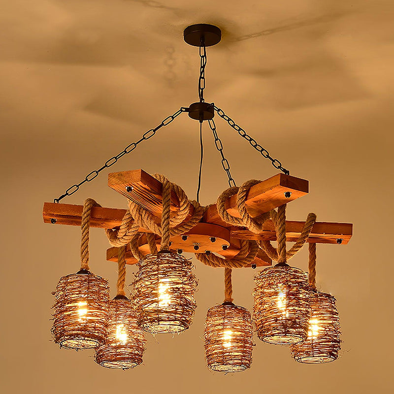 Vintage Wooden Chandelier - Loonglight