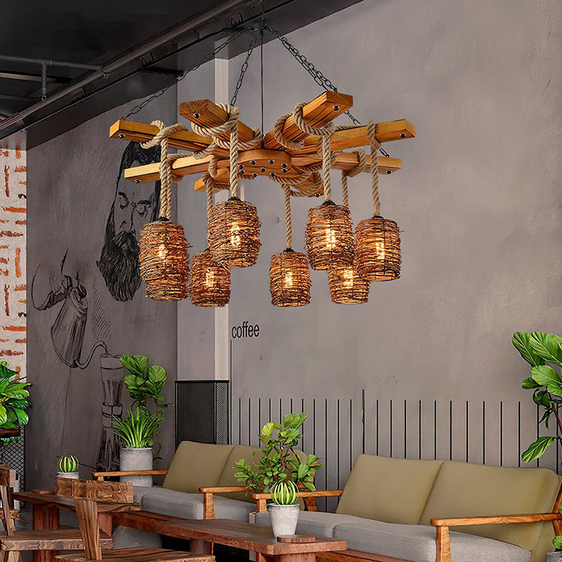 Vintage Wooden Chandelier - Loonglight