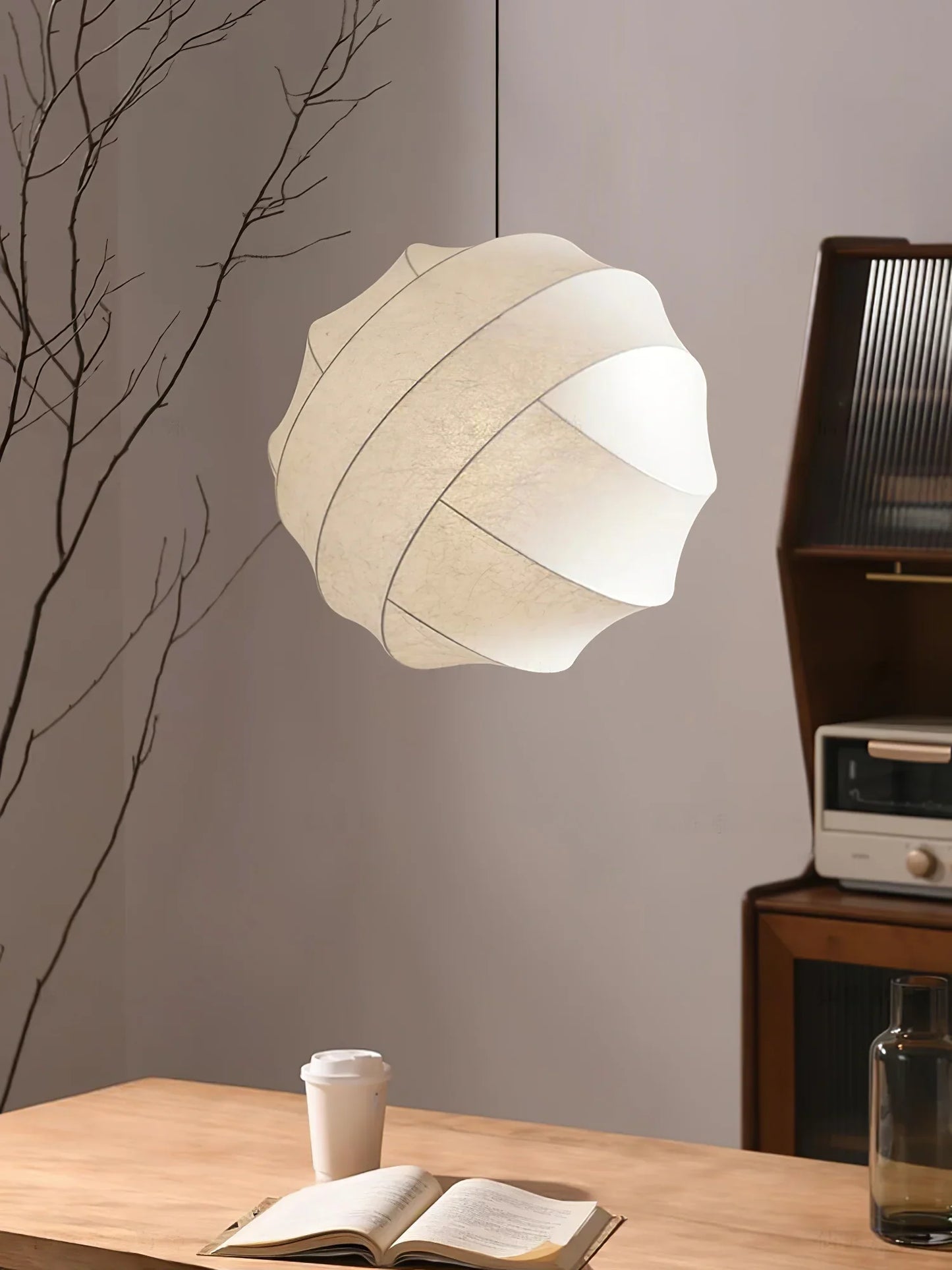 Wabi-sabi Silk Ball Pendant Light - Loonglight
