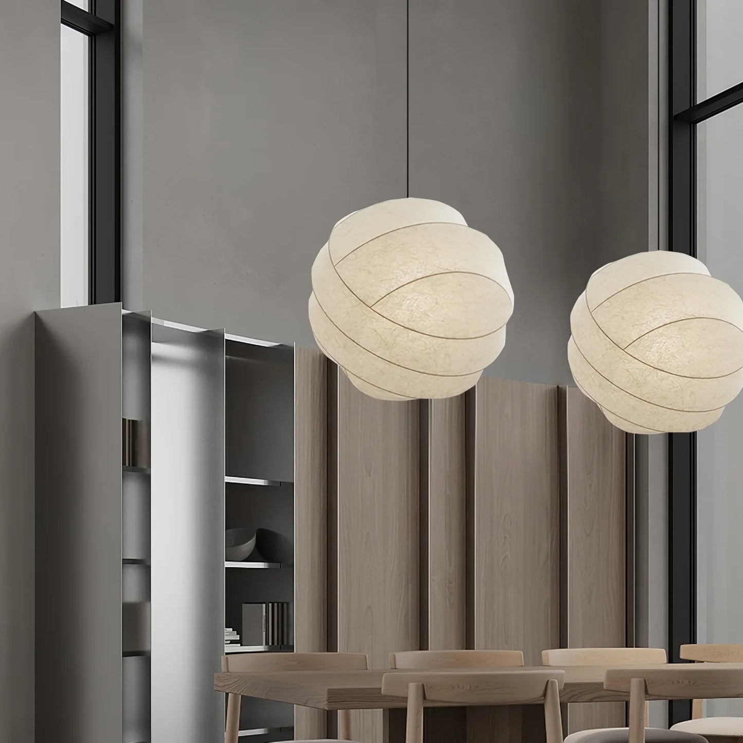 Wabi-sabi Silk Ball Pendant Light - Loonglight