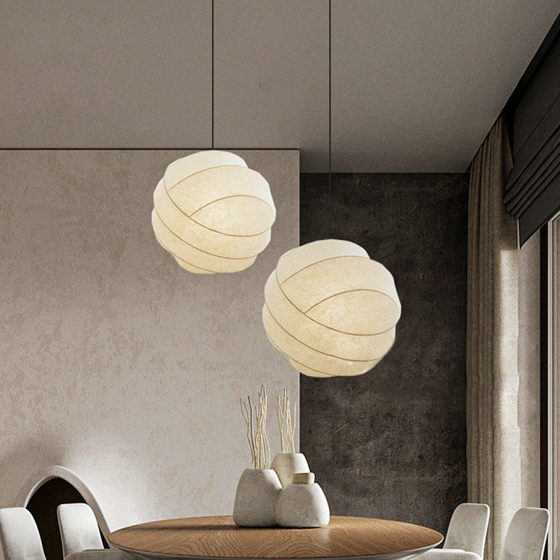 Wabi-sabi Silk Ball Pendant Light - Loonglight