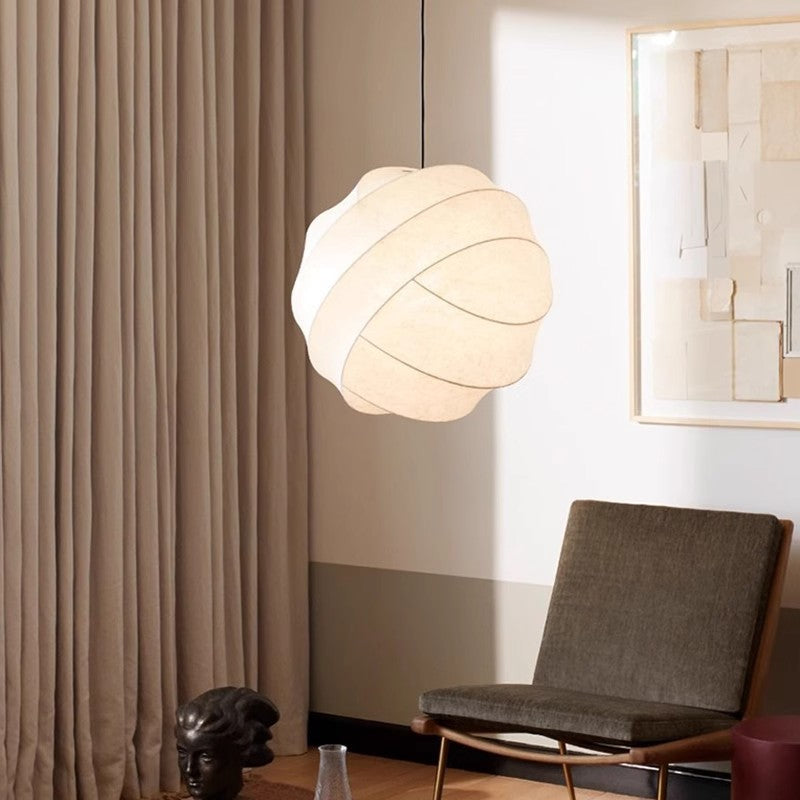 Wabi-sabi Silk Ball Pendant Light - Loonglight