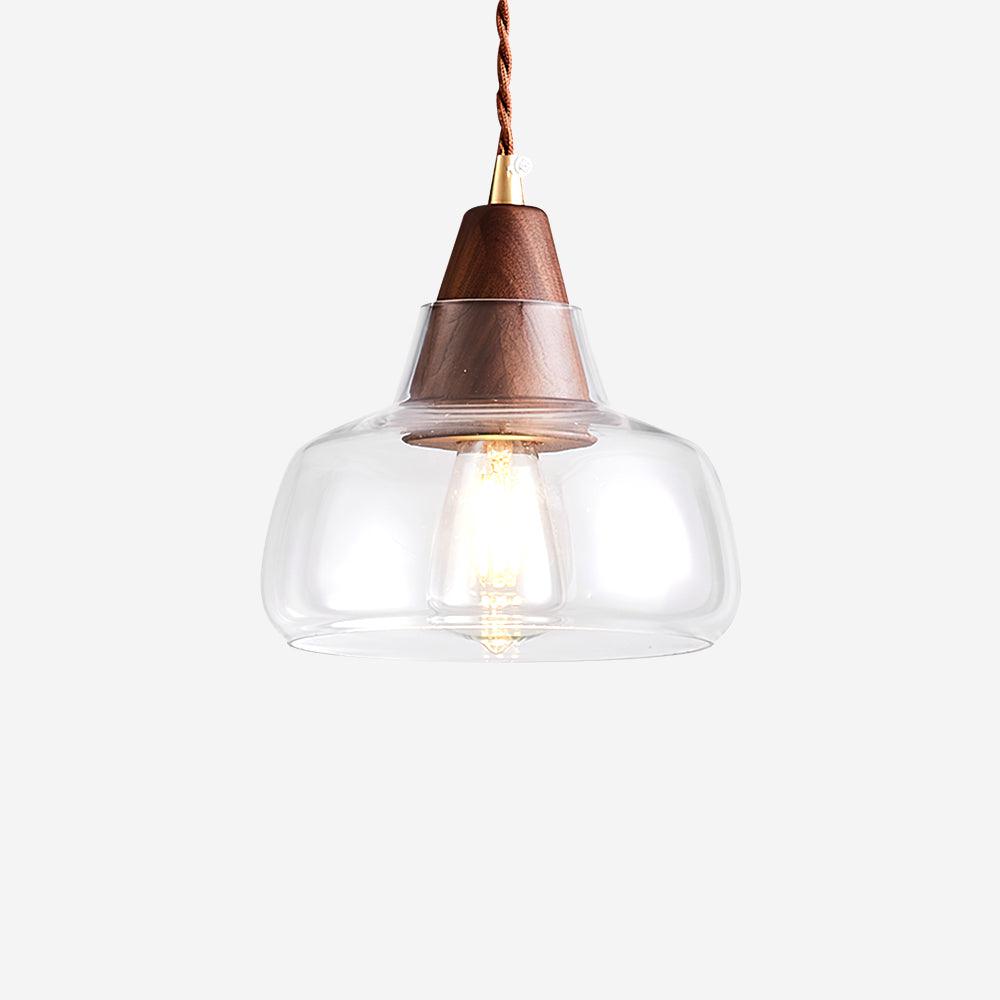 Walnut Glass Pendant Lamp - Loonglight