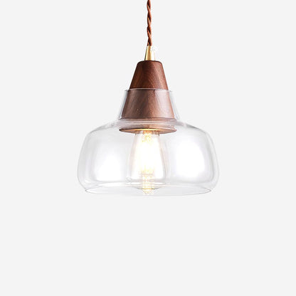 Walnut Glass Pendant Lamp - Loonglight