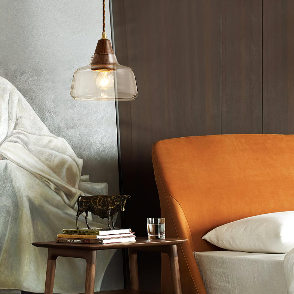 Walnut Glass Pendant Lamp - Loonglight