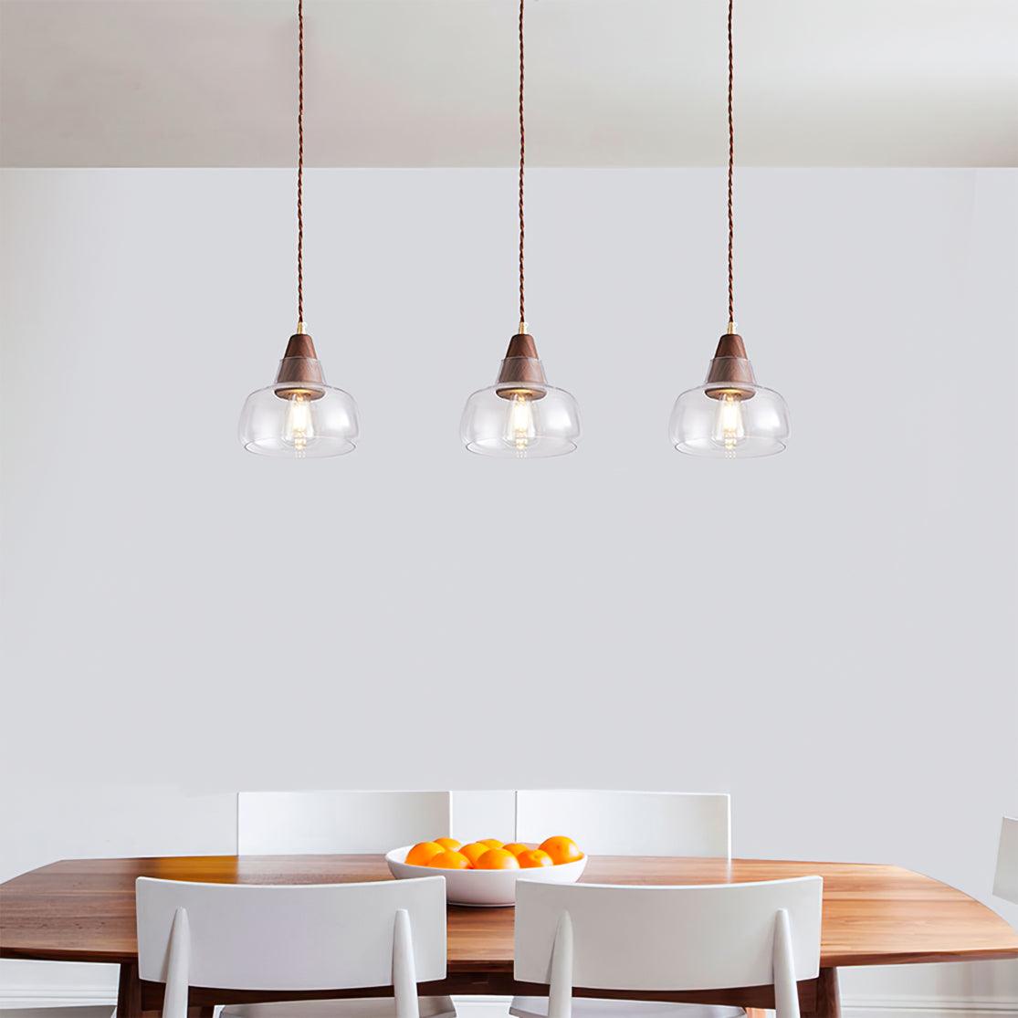 Walnut Glass Pendant Lamp - Loonglight