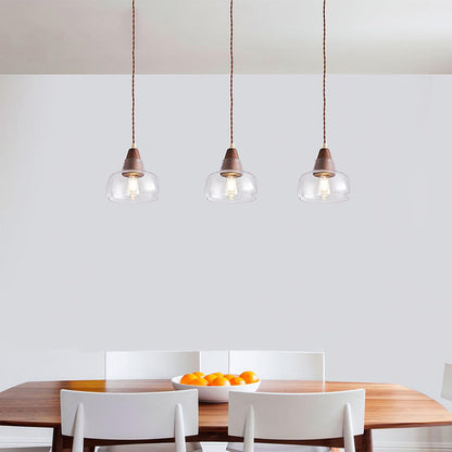 Walnut Glass Pendant Lamp - Loonglight