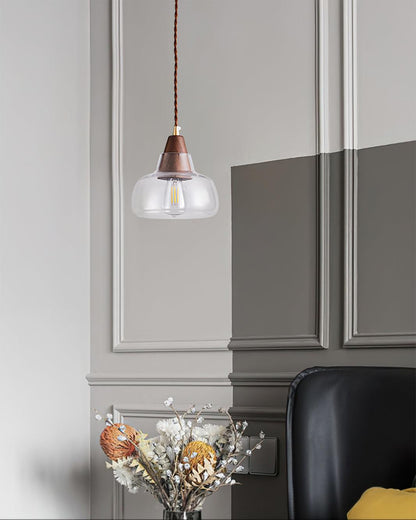 Walnut Glass Pendant Lamp - Loonglight